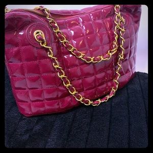 Patent leather handbag
